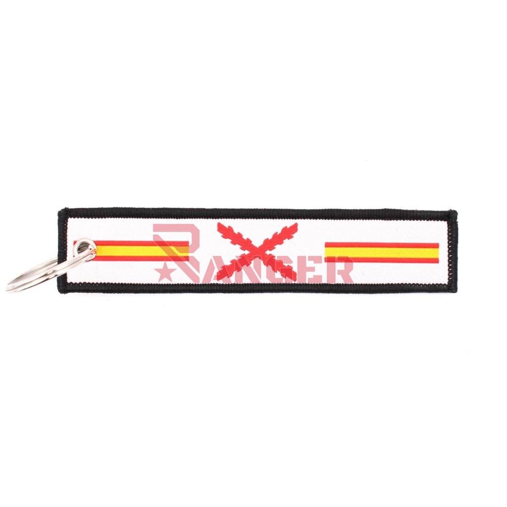 LLAVERO CINTA RECTANGULAR IMMORTAL BORGOÑA BLANCO/NEGRO