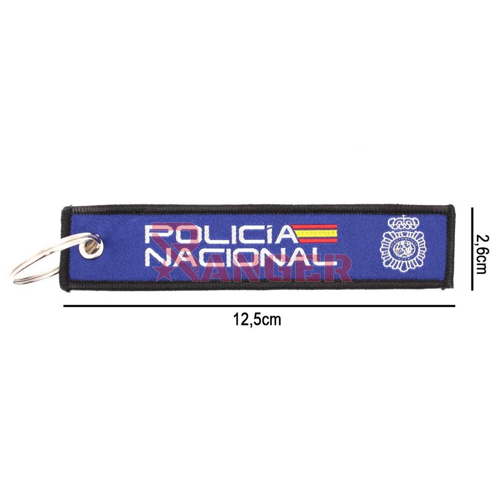 LLAVERO CINTA RECTANGULAR IMMORTAL POLICIA NACIONAL NEGRO/MARINO
