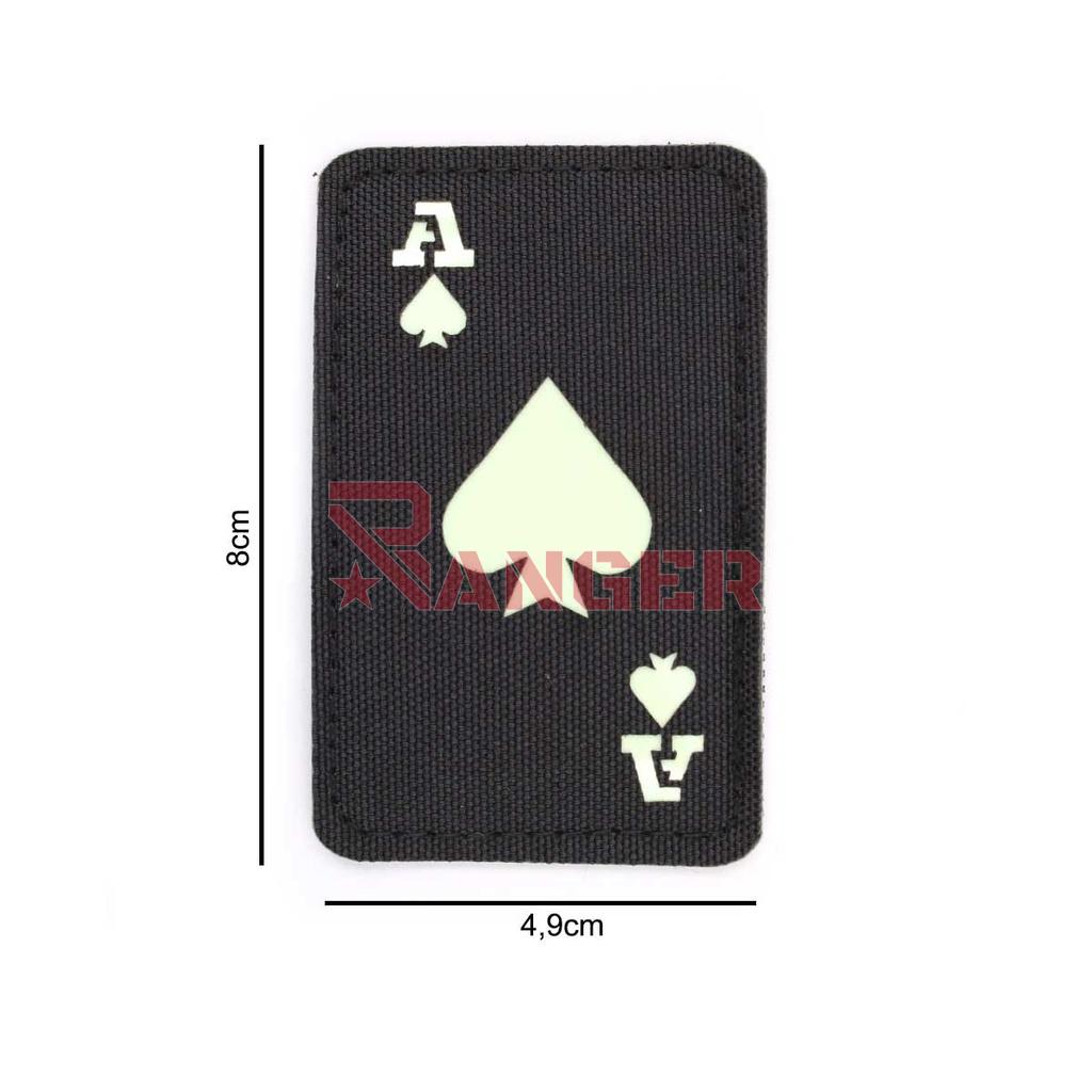 PARCHE IMMORTAL CARTA AS DE PICA FLUORESCENTE NEGRO
