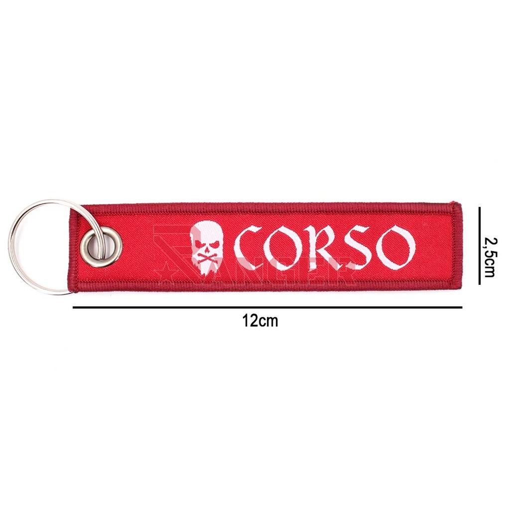 LLAVERO CORSO CINTA RECTANGULAR ROJO