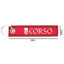 LLAVERO CORSO CINTA RECTANGULAR ROJO