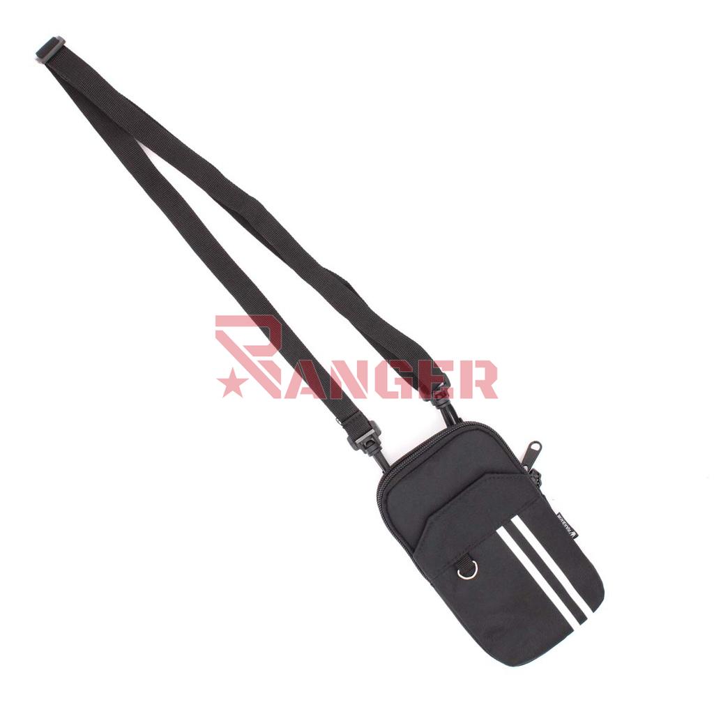 BOLSO IMMORTAL 2 RAYAS BOLSILLO MOVIL DELANTERO NEGRO