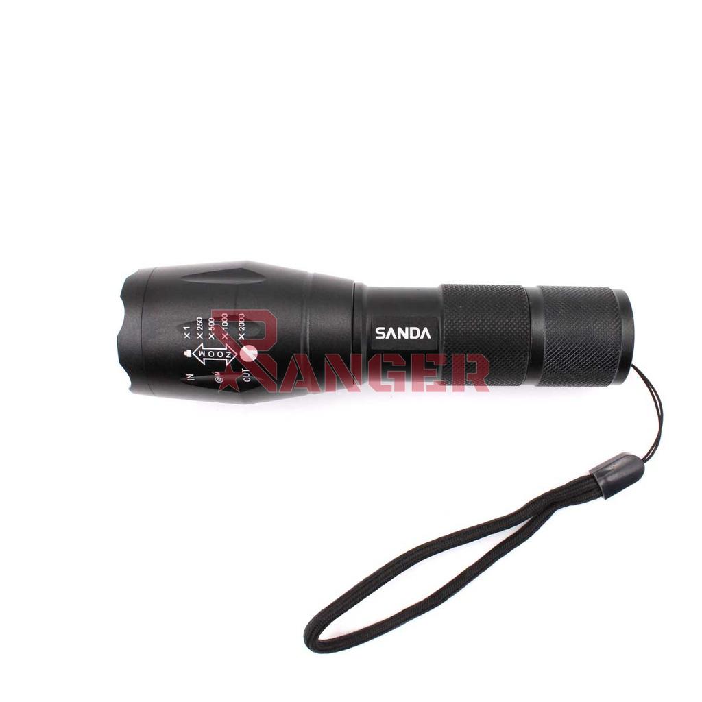 LINTERNA SANDA LED 1200M RECARGABLE NEGRA