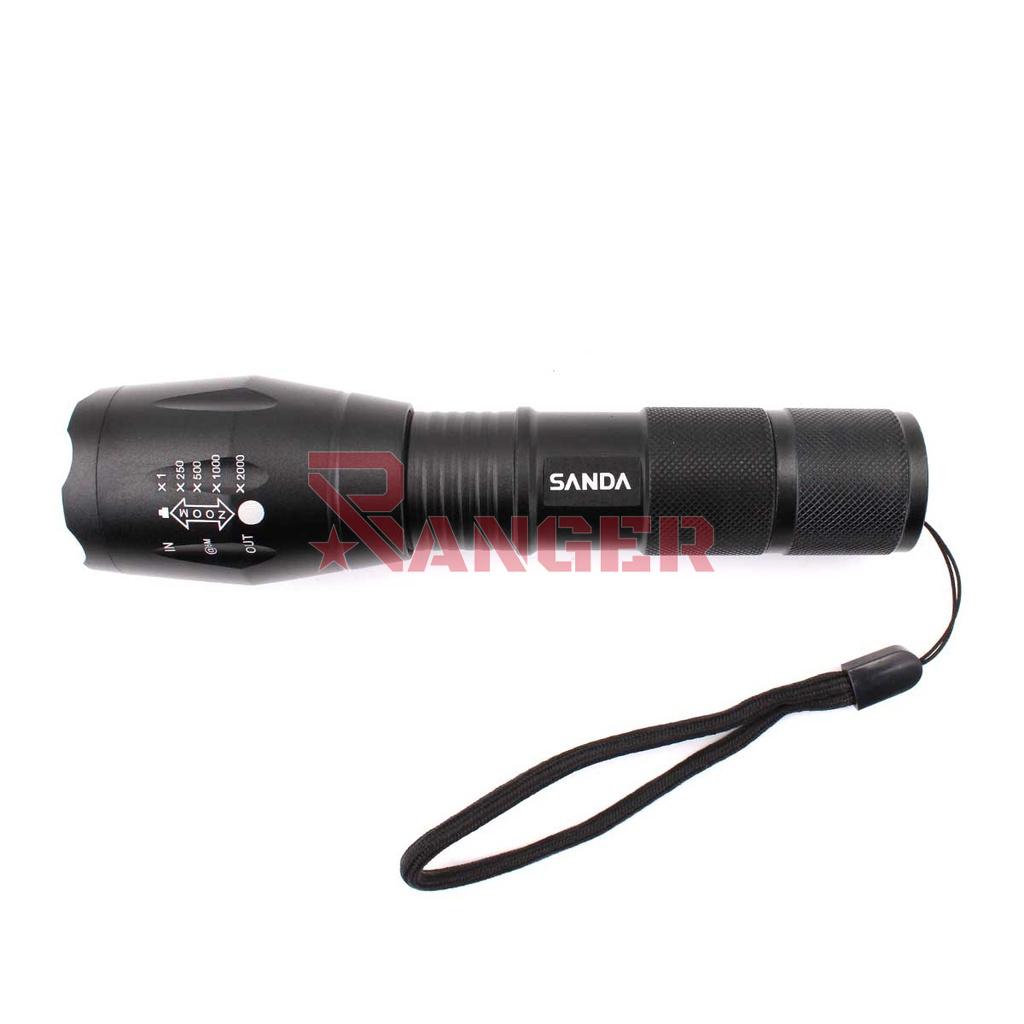 LINTERNA SANDA LED 1200M RECARGABLE NEGRA