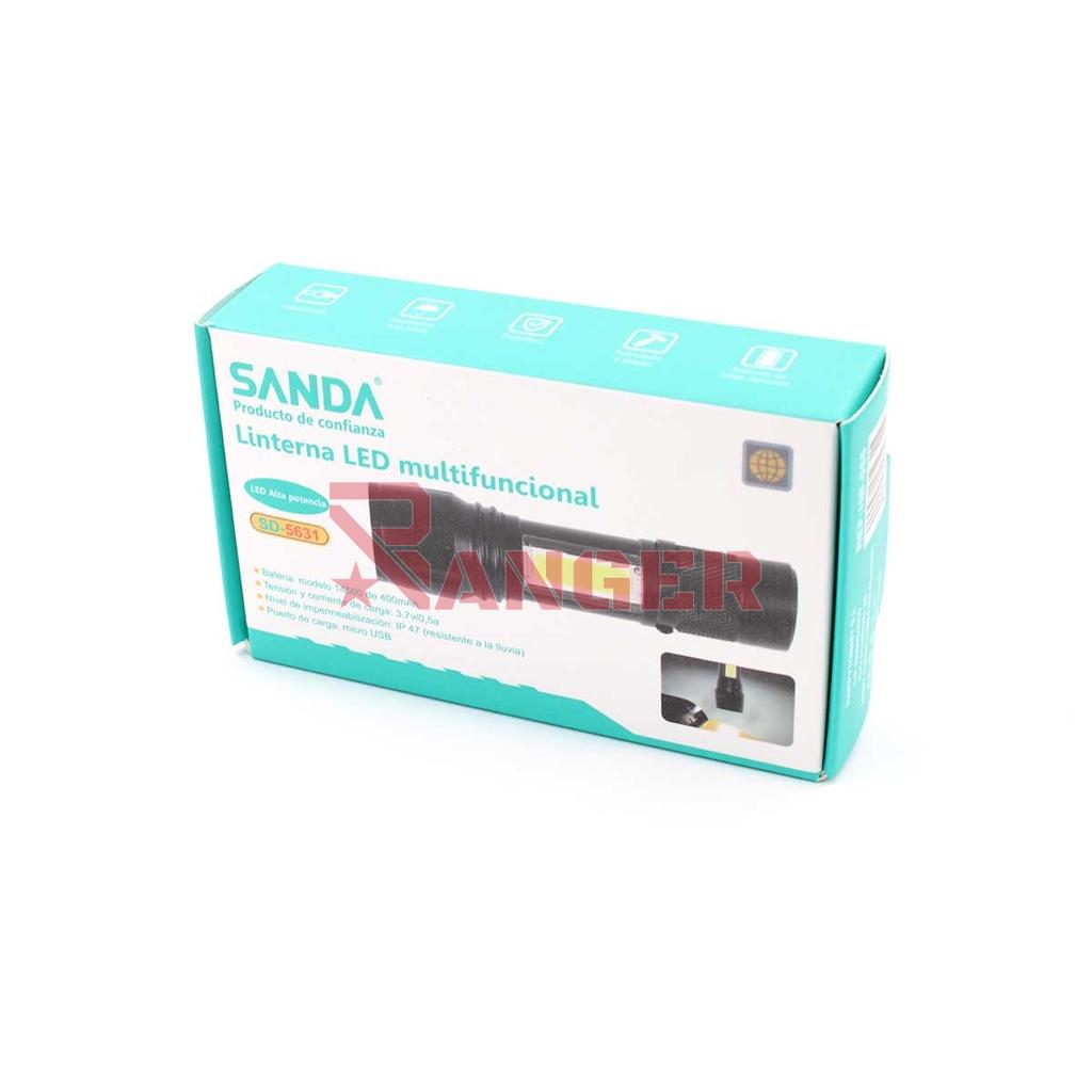 LINTERNA SANDA LED LATERAL C/CLIP RECARGABLE