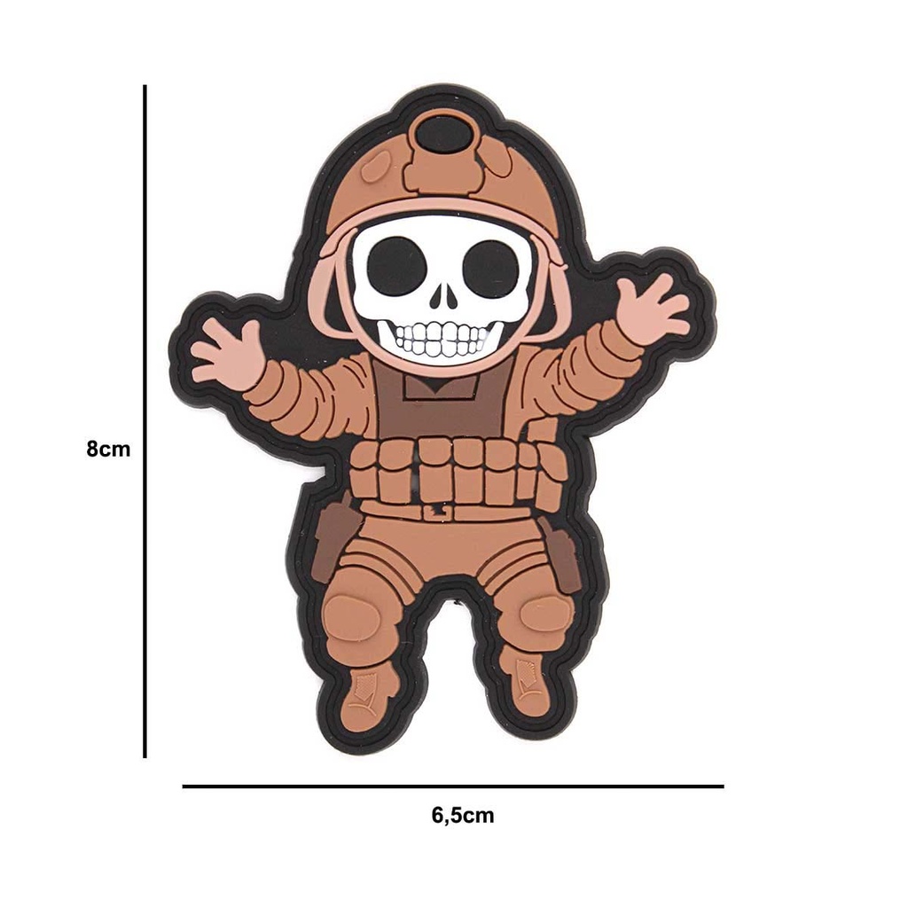 PARCHE IMMORTAL PVC 3D ESQUELETO MILITAR COYOTE