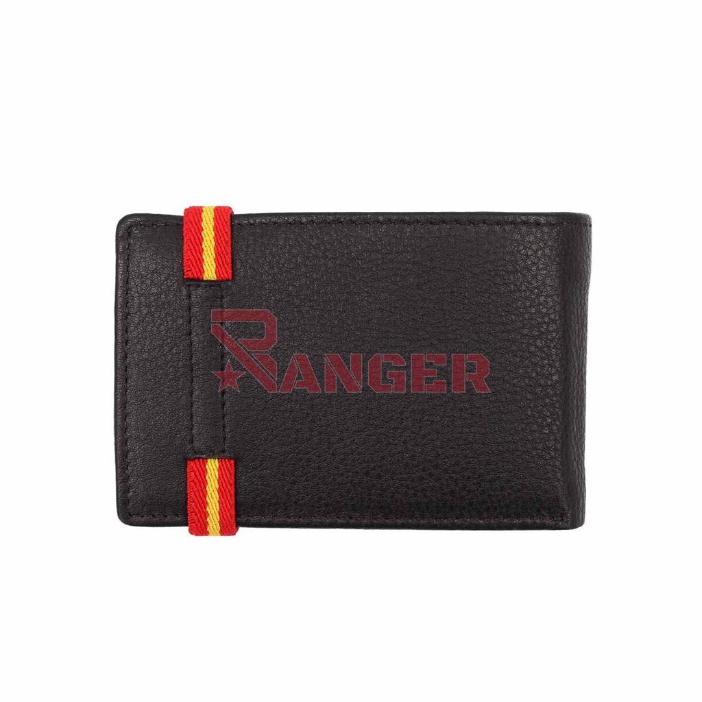 CARTERA PIEL BANDA ESPAÑA ELASTICA LATERAL NEGRA