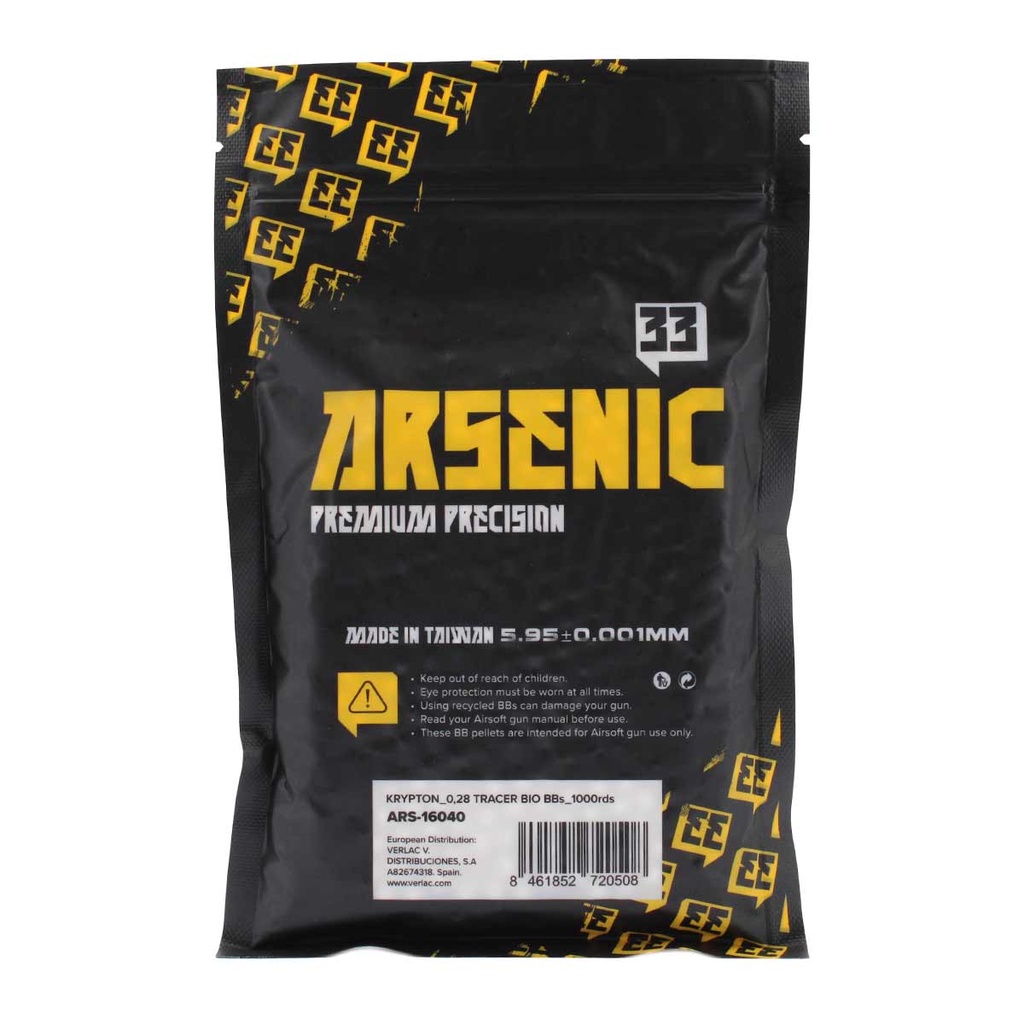 BOLAS ARSENIC KRYPTON BIO TRAZADORA 0.28G 1000RDS VERDE