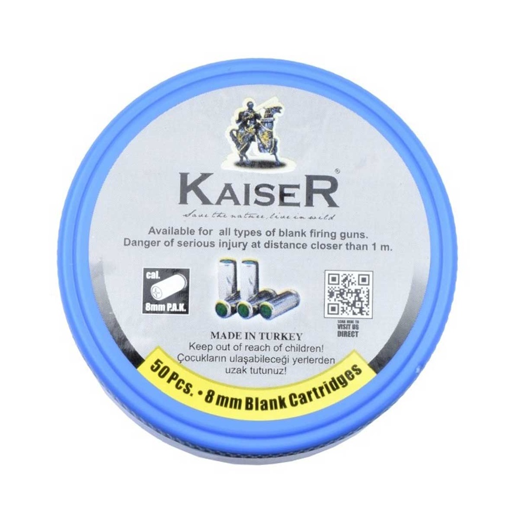 BALAS FOGUEO KAISER 8MM 50PCS DORADA