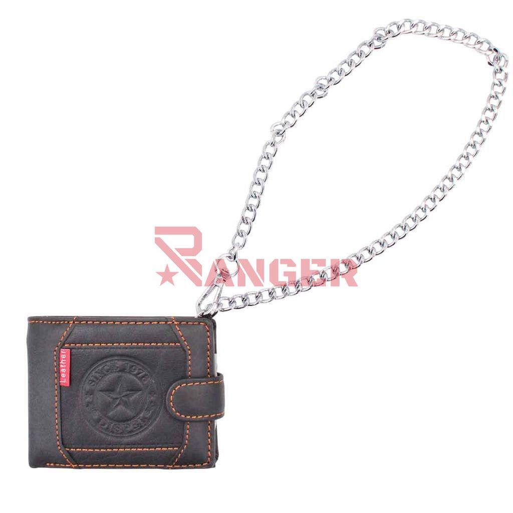 CARTERA PIEL ESTRELLA CON CADENA NEGRA