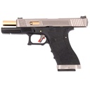 PISTOLA WE G17 CUSTOM-3 FULL METAL NEGRA-PLATA