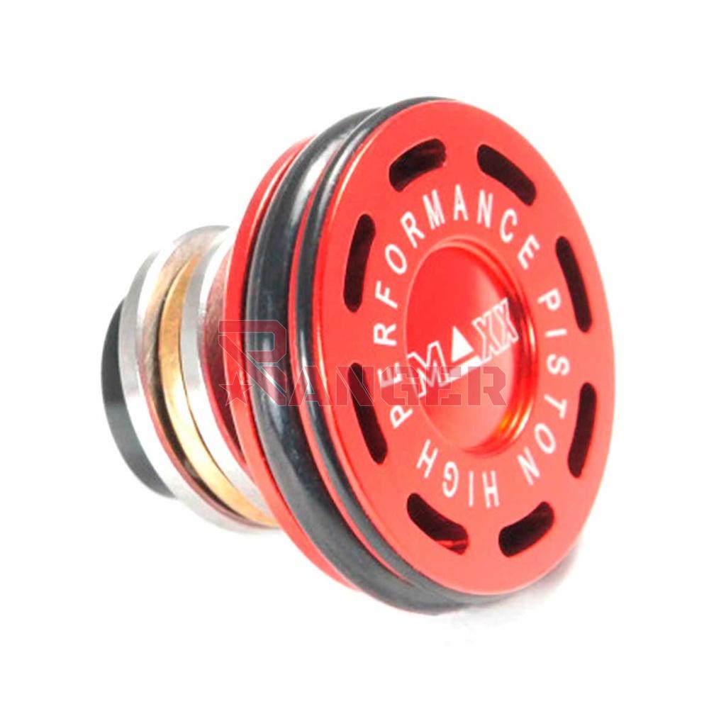 CABEZA PISTON MAXX MODEL C/DOBLE JUNTA TORICA CNC ALUMINIO ROJA