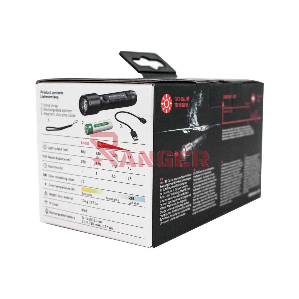 LINTERNA LED LENSER CORE P5R 500 LUMENS NEGRA