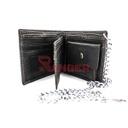CARTERA PIEL MOTO VINTAGE CADENA MARRON/NEGRA