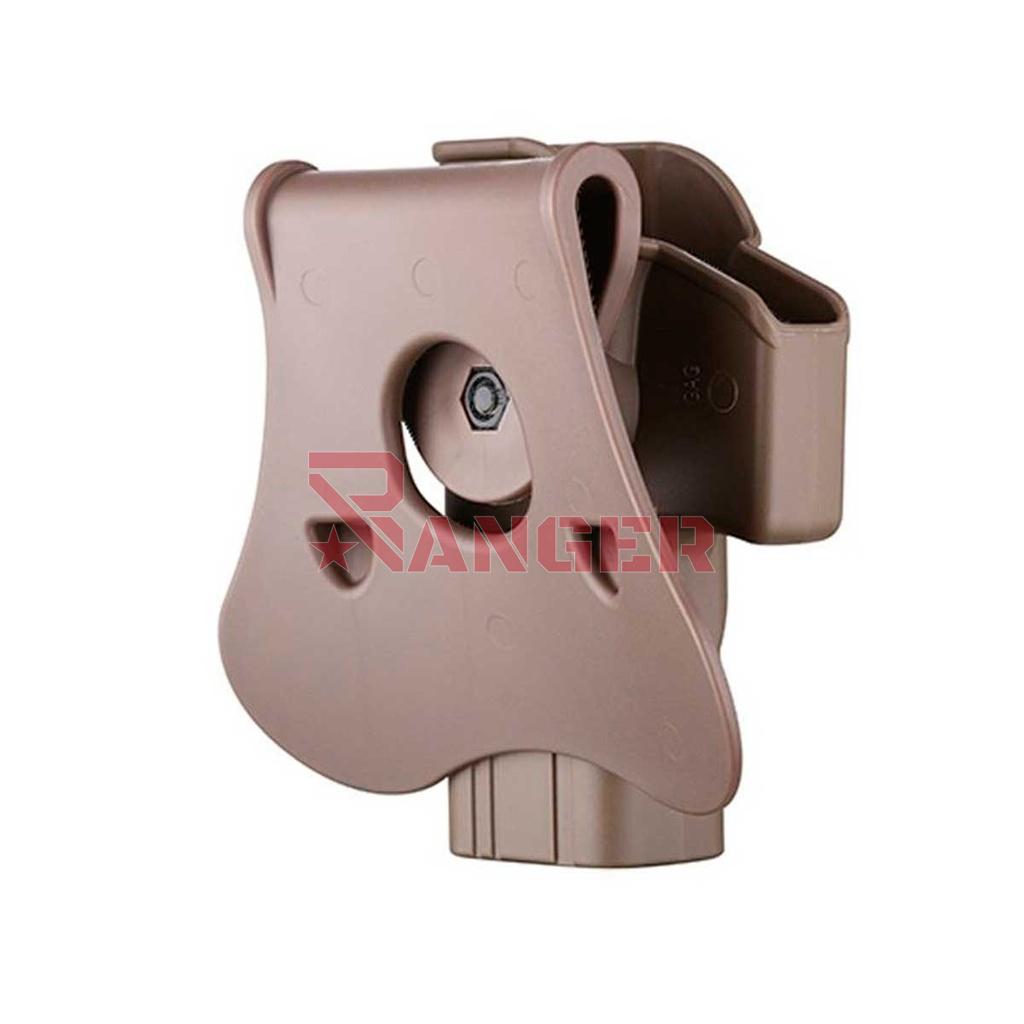 FUNDA PISTOLA RIGIDA AMOMAX GLOCK TAN