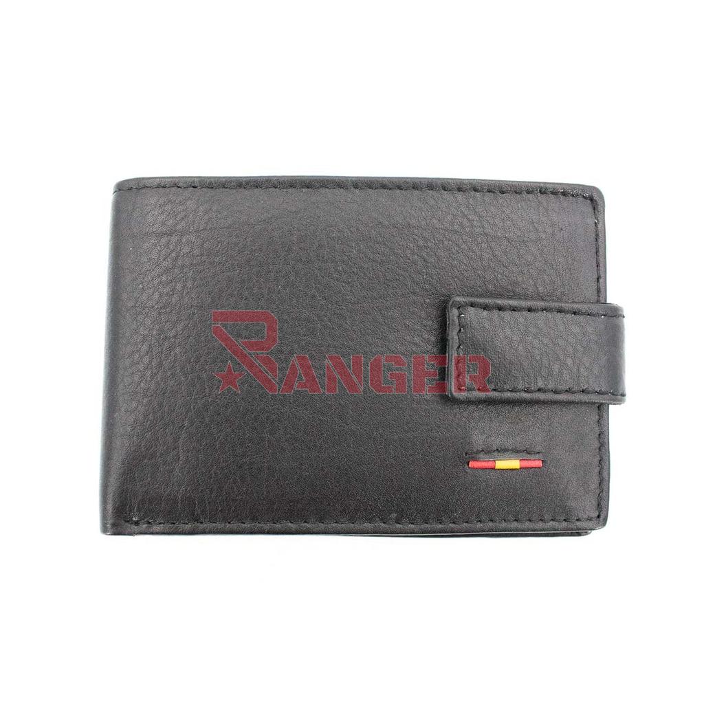 CARTERA PIEL BANDERITA LATERAL PEQ. NEGRA