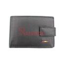 CARTERA PIEL BANDERITA LATERAL PEQ. NEGRA