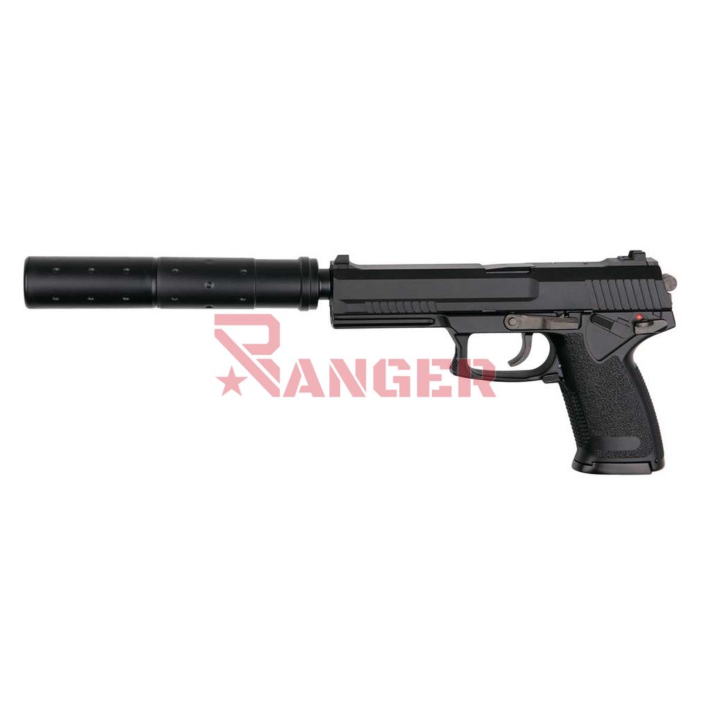 PISTOLA ASG MK23 GAS C/SILENCIADOR NEGRA