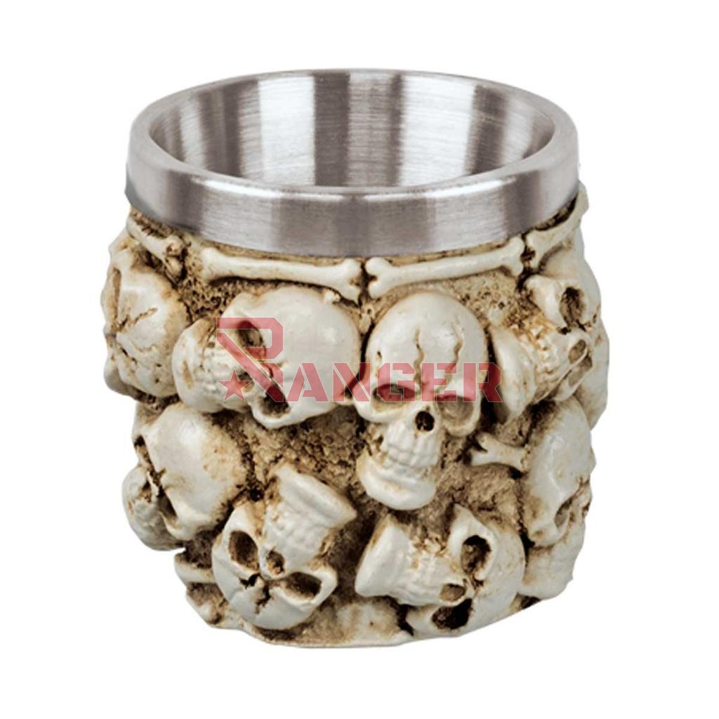 VASO DECORACION CALAVERAS BLANCO