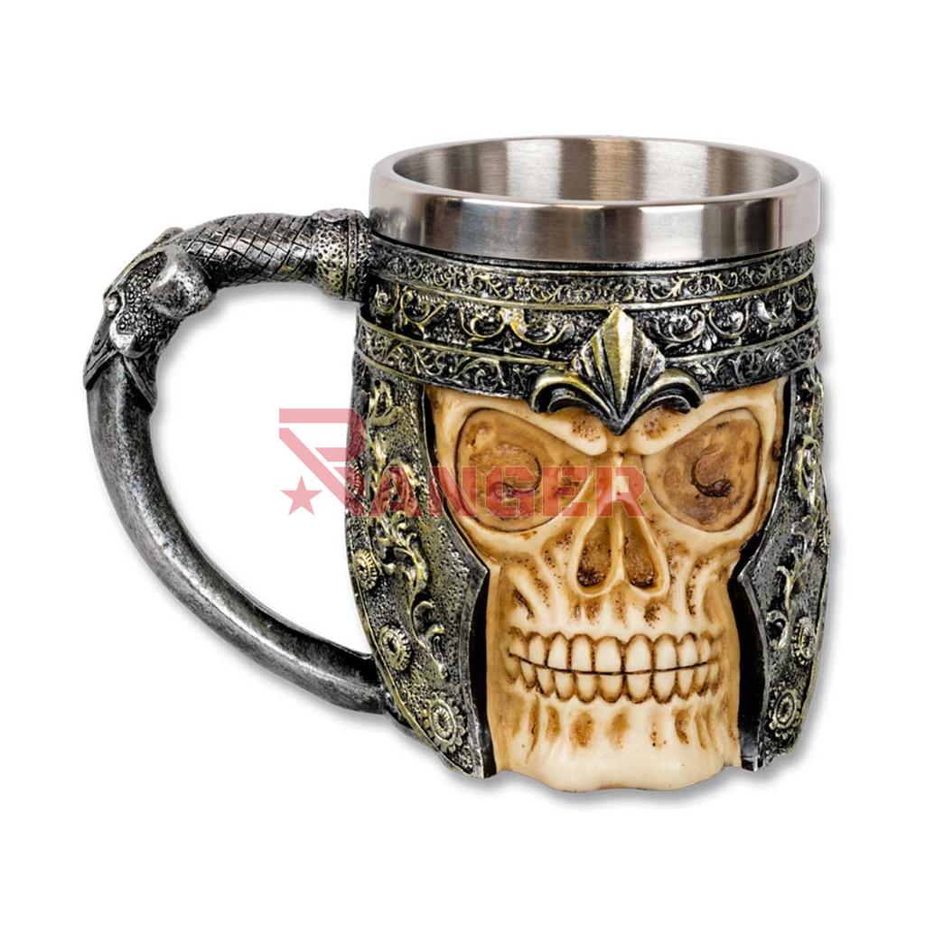 JARRA DECORACION CALAVERA BLANCA GRIS