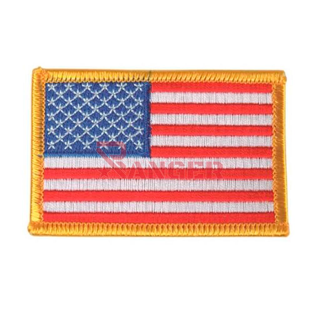 PARCHE BORDADO BANDERA AMERICANA BLANCO-ROJO
