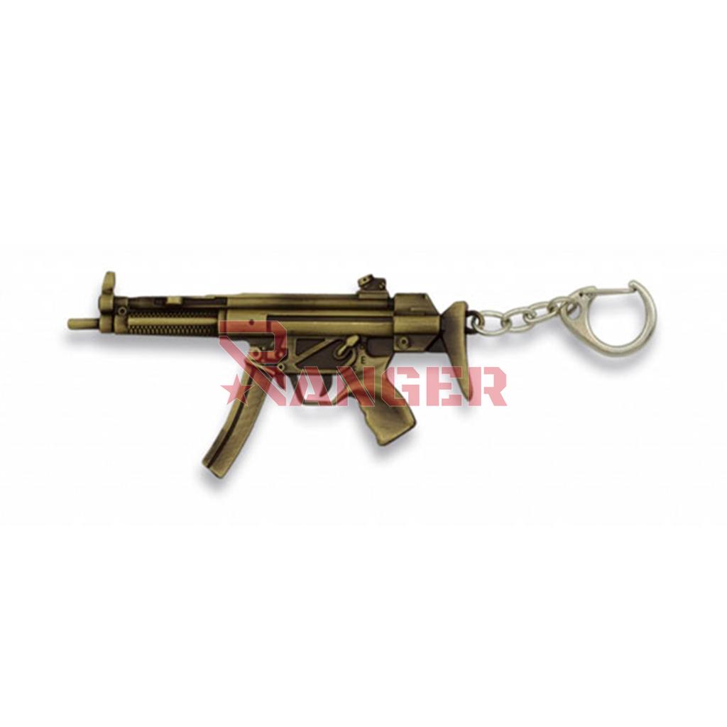 LLAVERO FUSIL MP5 ZAMAK DORADO