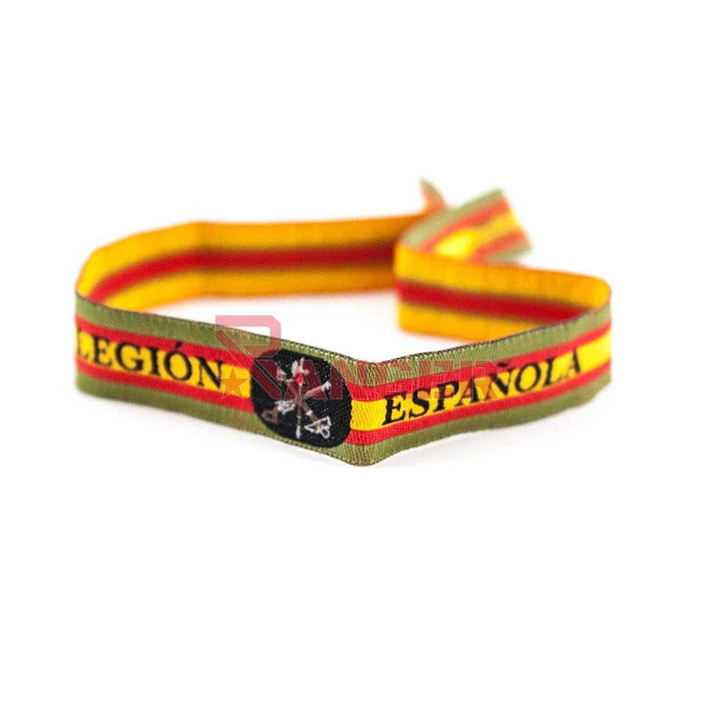 PULSERA CINTA BANDERA ESPAÑA LEGION ESPAÑOLA VERDE SARGA