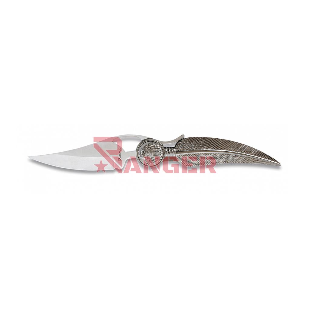 NAVAJA ALBAINOX PLUMA INDIO 9CM PLATA