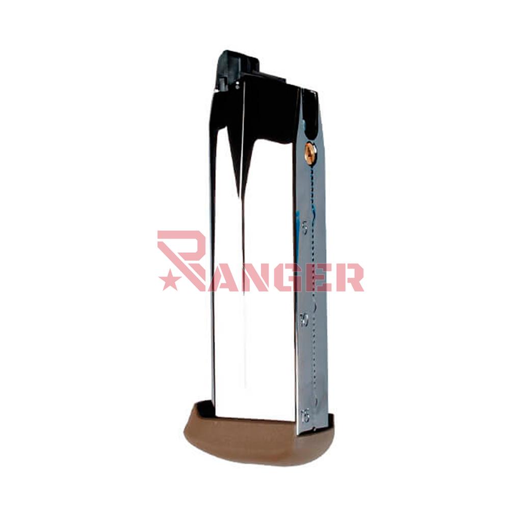 CARGADOR PISTOLA FN FNX-45 GAS PLATA TAPA TAN