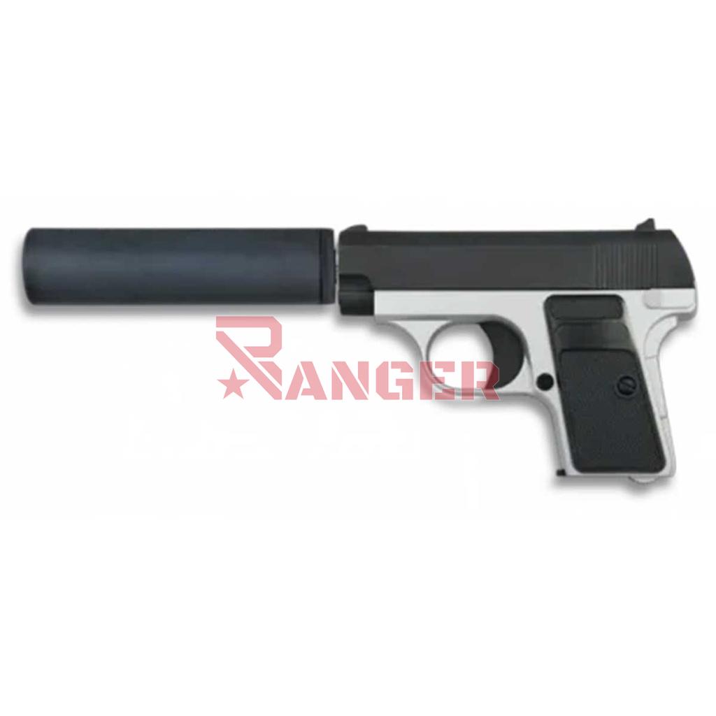PISTOLA G.1A MINI METALICA C/SILENC. PLATA-NEGRA