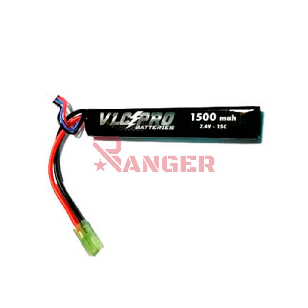 BATERIA VLC-PRO LIPO 7.4V 1500MAH 15C 1STICK NEGRA