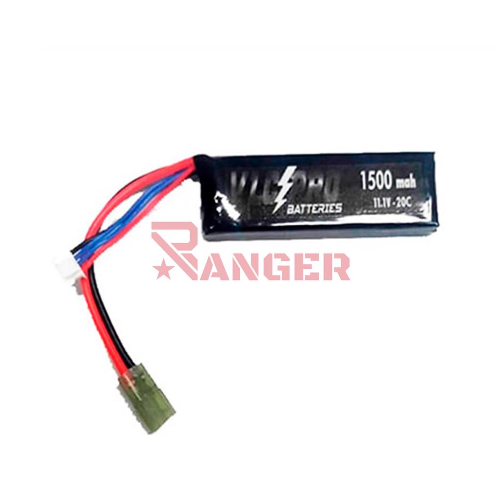 BATERIA VLC-PRO LIPO 11.1V 1500MAH 20C 1STICK NEGRA
