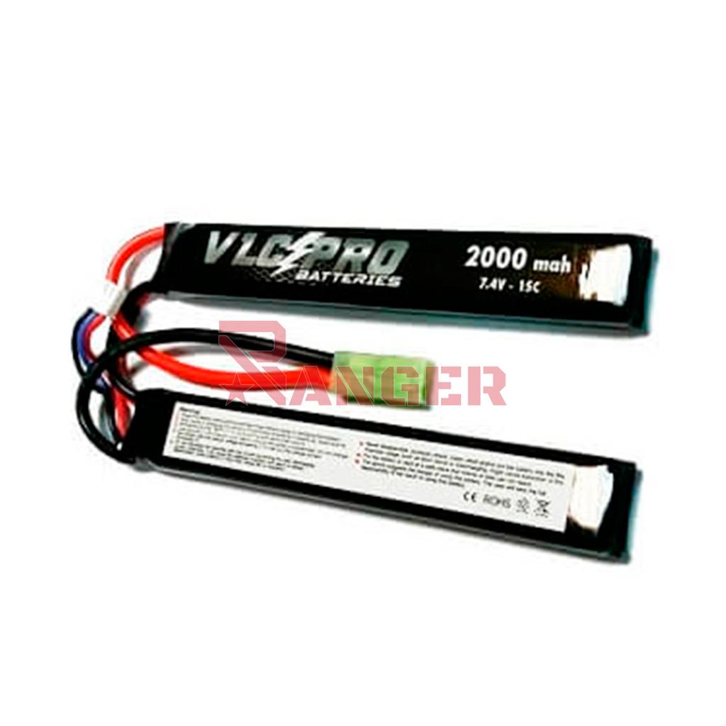 BATERIA VLC-PRO LIPO 7.4V 2000MAH 15C 2STICK NEGRA