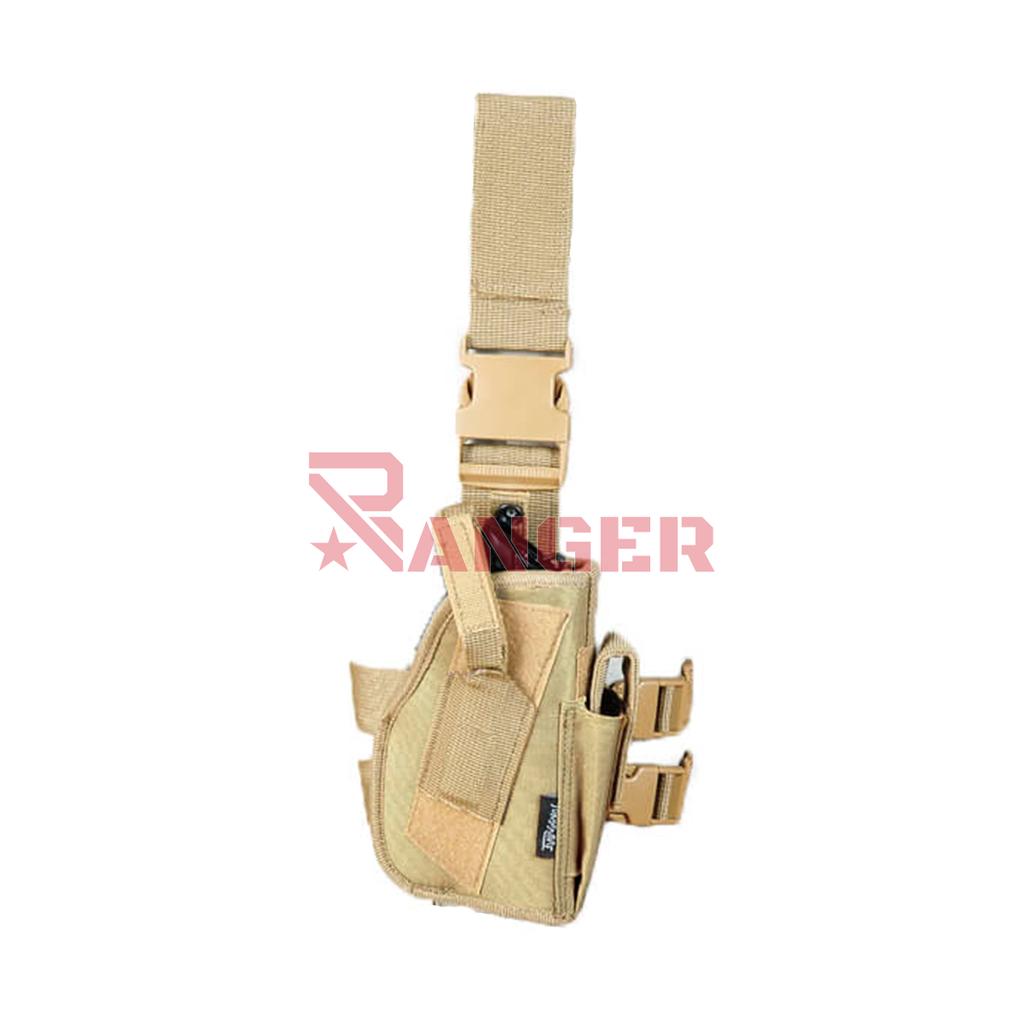 FUNDA PISTOLA PIERNA TACTICA M12 TAN
