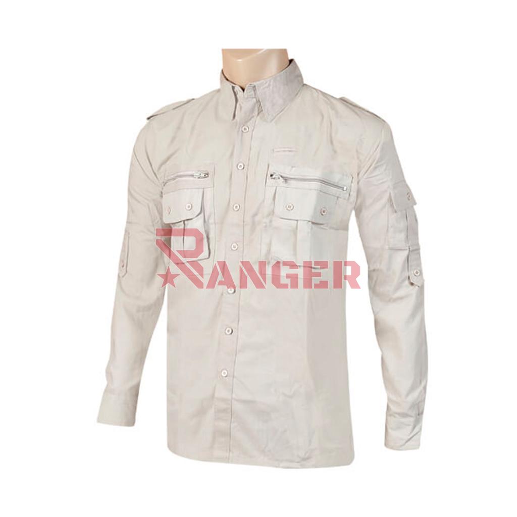 CAMISA CADET MANGA LARGA BEIGE
