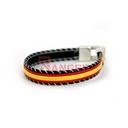 PULSERA ESPAÑA DOBLE PESPUNTES NEGRO-GRIS