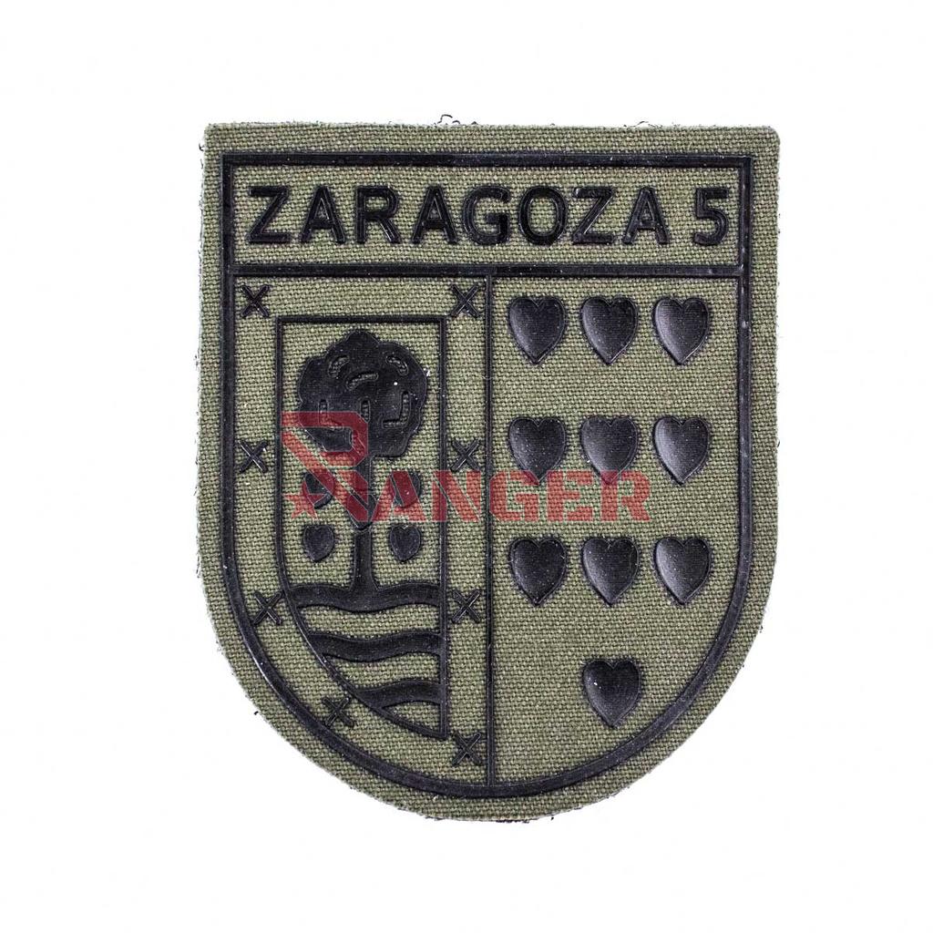 PARCHE ZARAGOZA 5 CORAZONES VELCRO VERDE