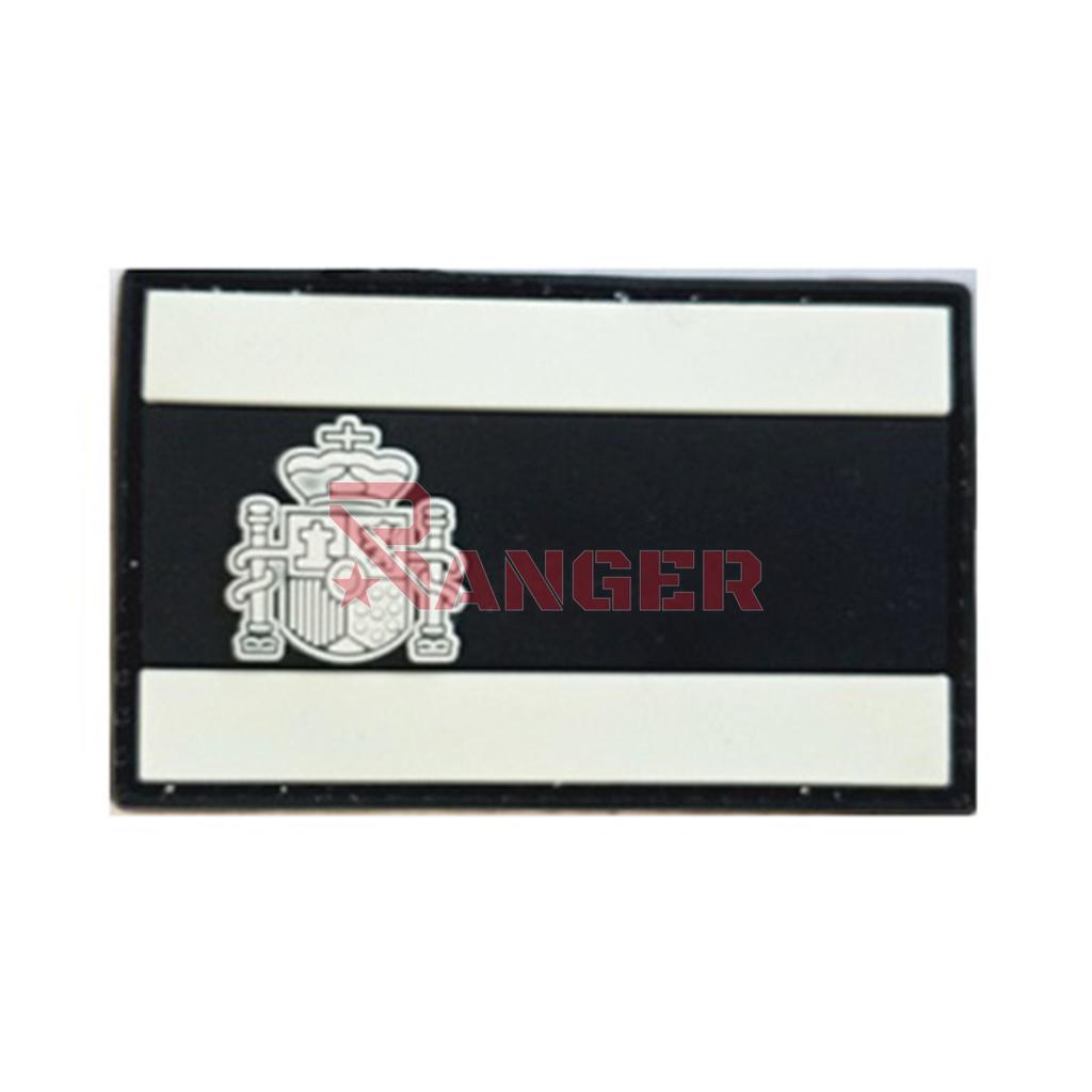 PARCHE PVC BANDERA ESPAÑA FLUORESCENTE NEGRO-BLANCO