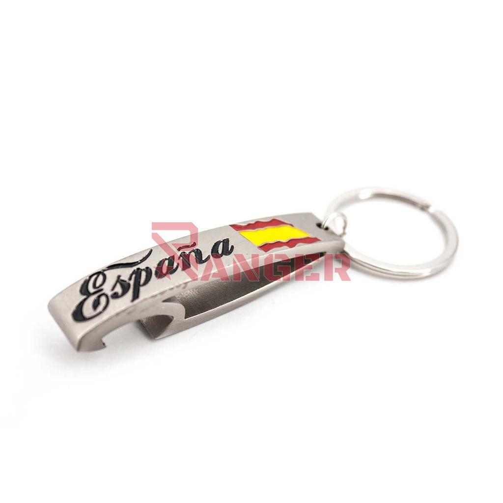 LLAVERO ABREBOTELLA ESPAÑA PLATA