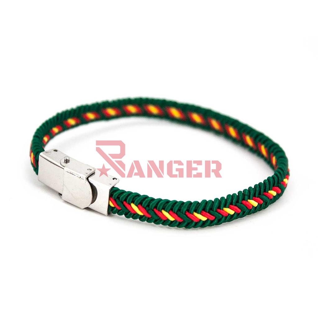 PULSERA ESPAÑA CIERRE PLATA METALICO VERDE