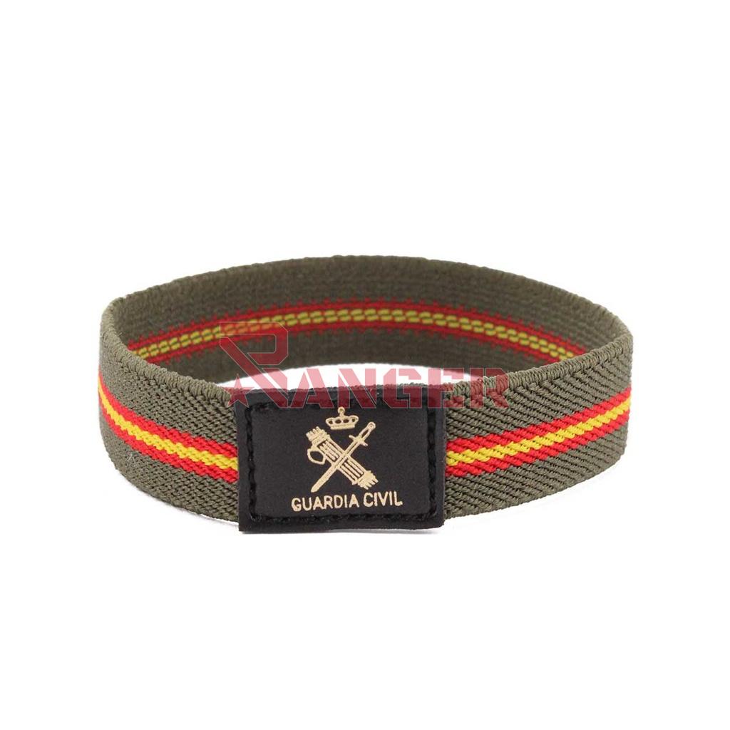PULSERA ELASTICA ESPAÑA GUARDIA CIVIL CENTRO NEGRO VERDE