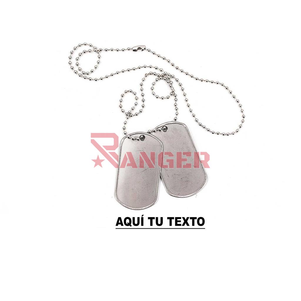 CHAPA IDENTIFICACION TROQUELADA 2PCS PLATA