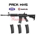 PACK FUSIL MARUI M4 MWS GAS NEGRO Y 3 CARGADORES GUNS MODIFY