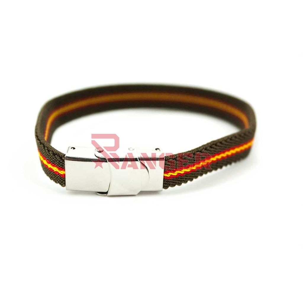 PULSERA ESPAÑA ELASTICA CIERRE METALICO VERDE