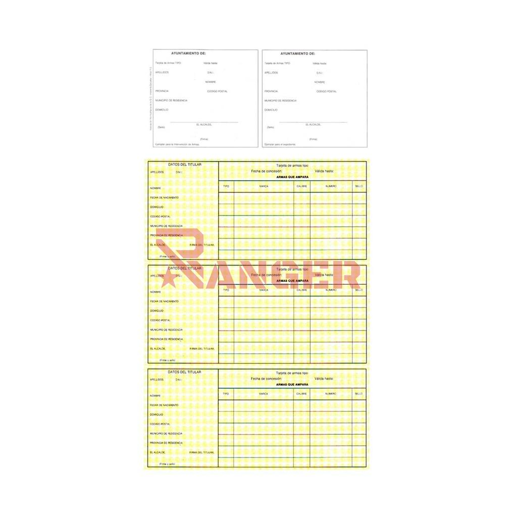 TARJETAS ARMAS PACK 3 AMARILLAS 1 BLANCA
