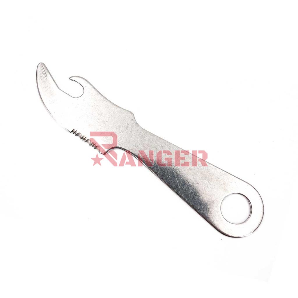 CUCHILLO MILITAR CORTO ACERO PLATA
