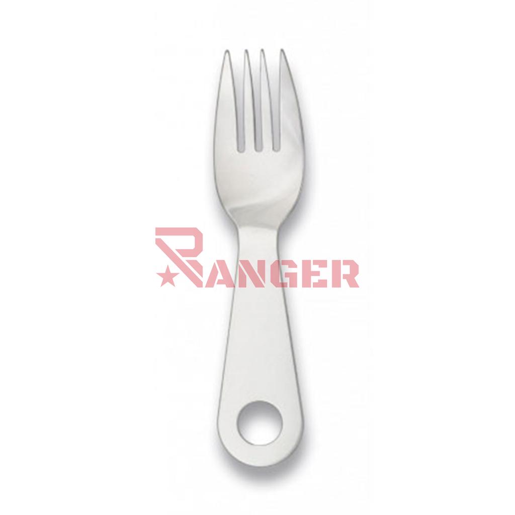 TENEDOR MILITAR ACERO PLATA