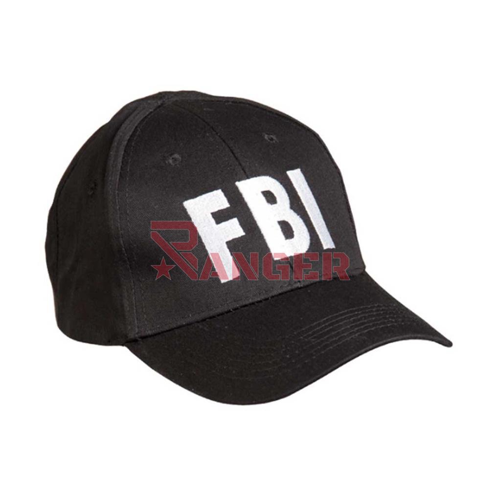 GORRA FBI NEGRA BORDADO BLANCO