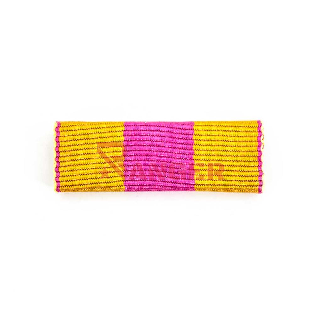 PASADOR MERITO MILITAR CONSTANCIA CRUZ BRONCE  AMARILLO/MORADO