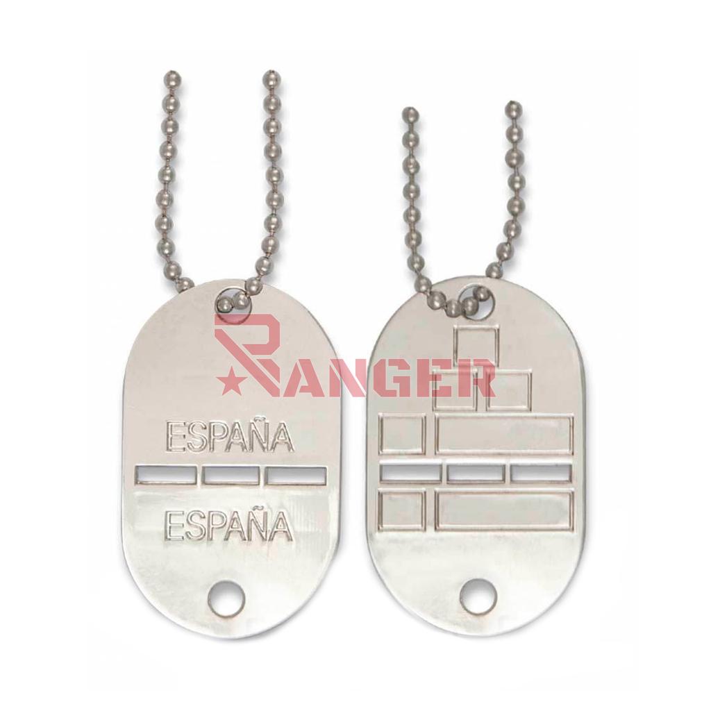 CHAPA IDENTIFICACION E.T. 1PCS PLATA ACERO INOX.